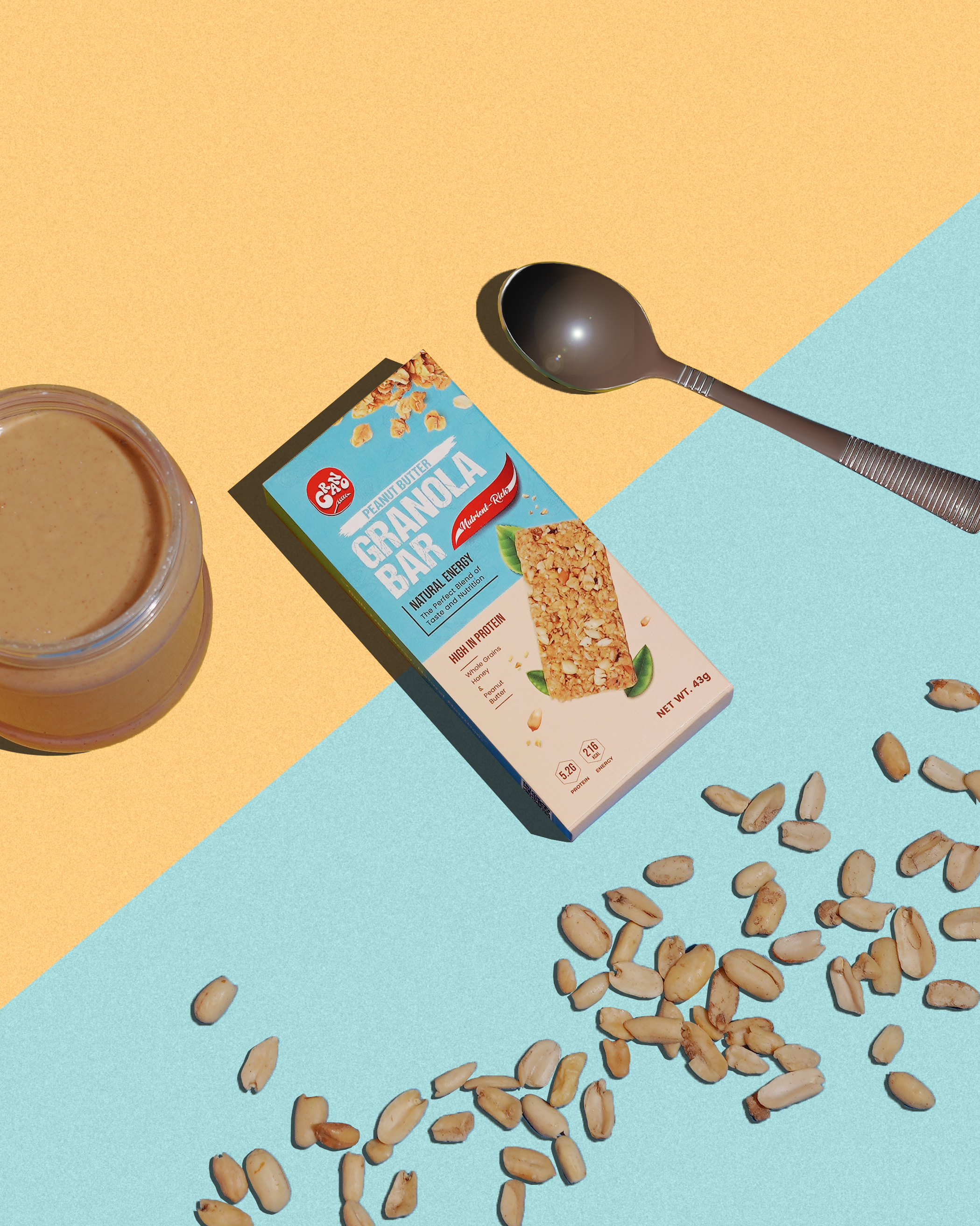 Grano Granola Bar with Peanut Butter – Oats, Protein & Crunchy Goodness for Natural Energy Anytime