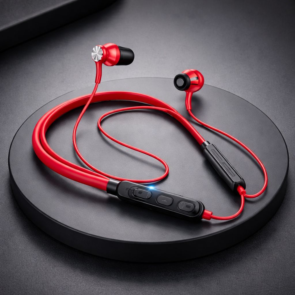 N10 Wireless Neckband Earphones Bluetooth 5.3 | Magnetic Earbuds with Deep Bass & ENC Mic | Long Battery Life Sports Handsfree for Android & iOS Devices.