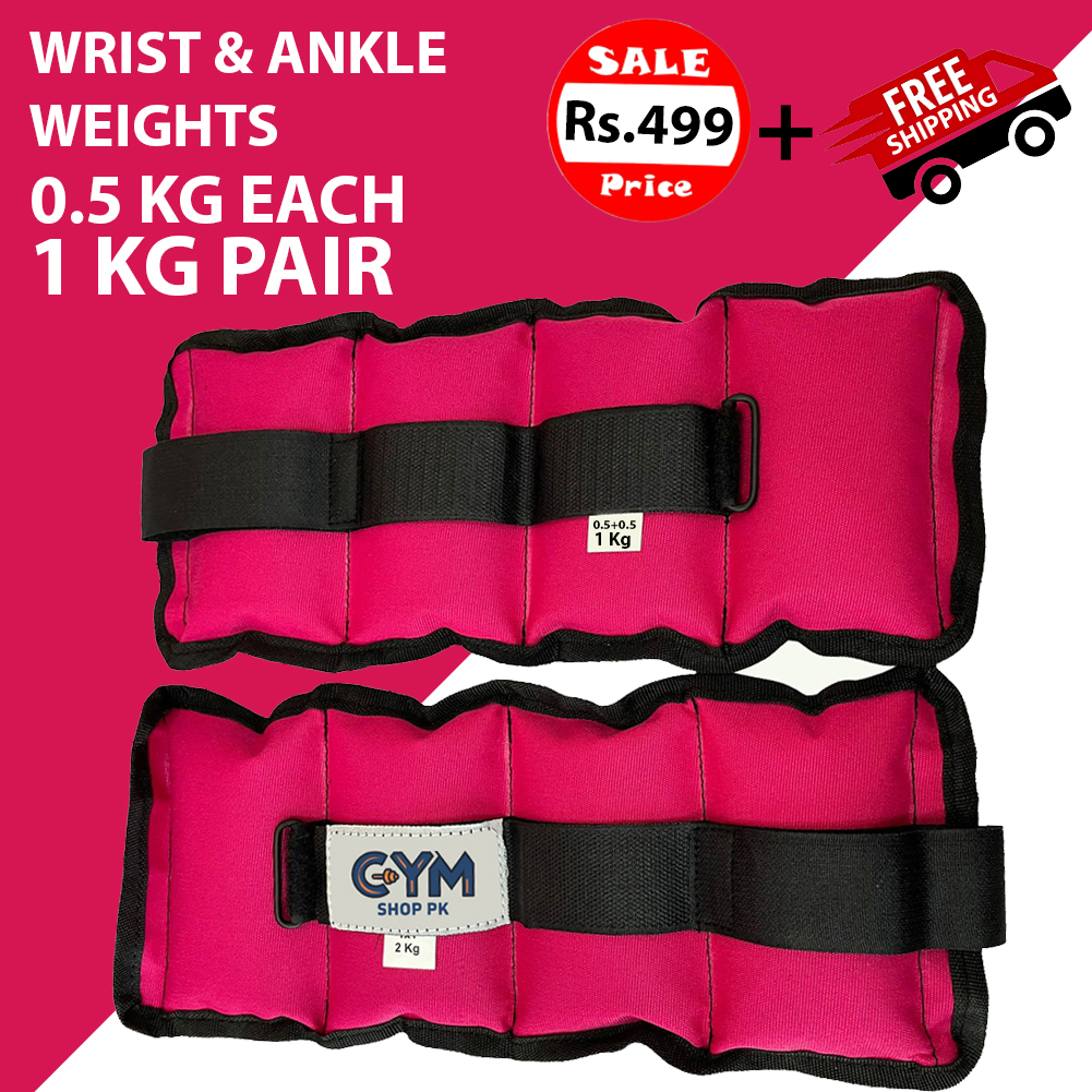Ankle Weight Pink 1kg for Fitness, Running, Walking, Gym & Home Workouts By GYM SHOP PK