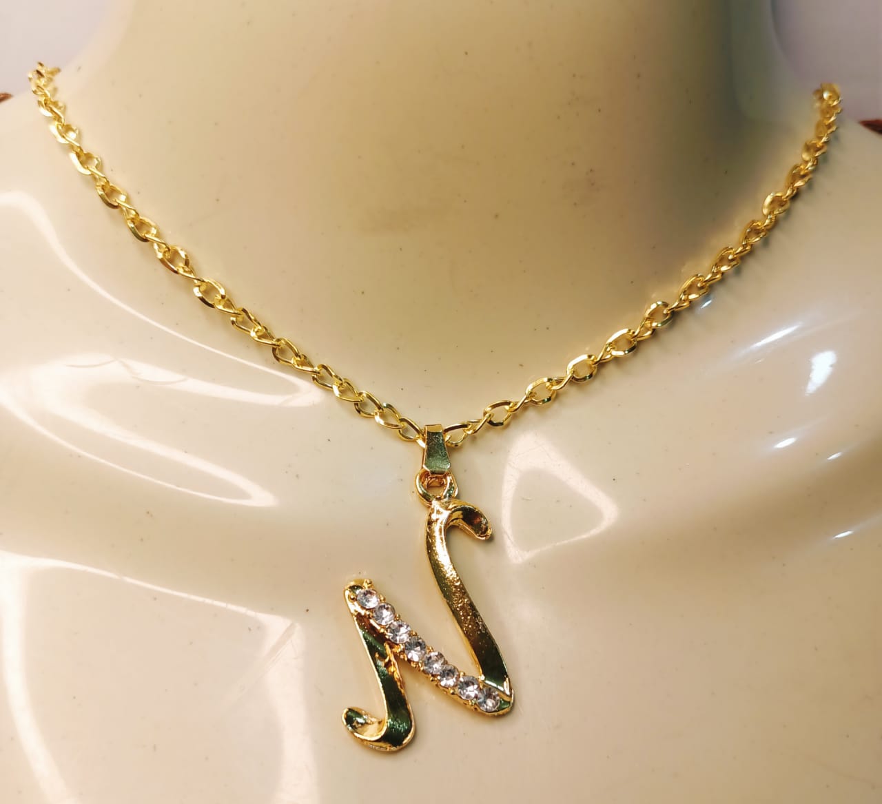 Alloy Golden Chain with A to Z Alphabet  Locket Necklace Pendants specially gift for Boys / Men / Girls / Women