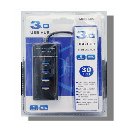 USB HUB 4 Port SuperSpeed 3.0 High-Speed Multiport USB Hub Adapter For Computer Laptop PC