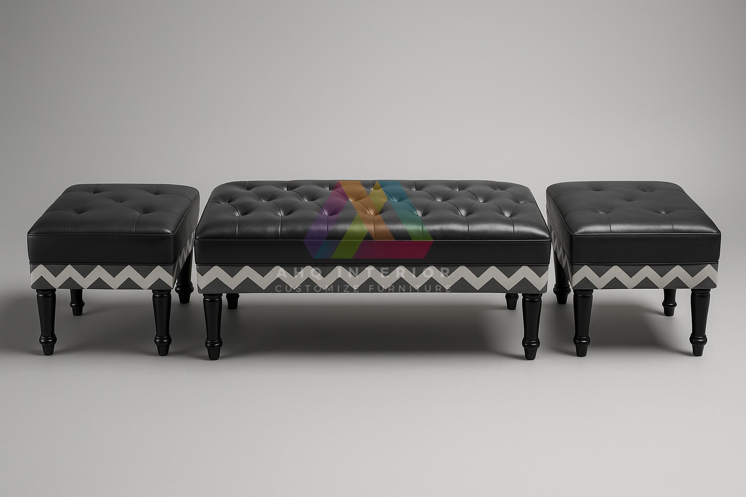 Elegant Tufted Sofa in Linen Upholstery, 2/4 Seater, Multi-Color Pattern, High-Quality Living Room Furniture