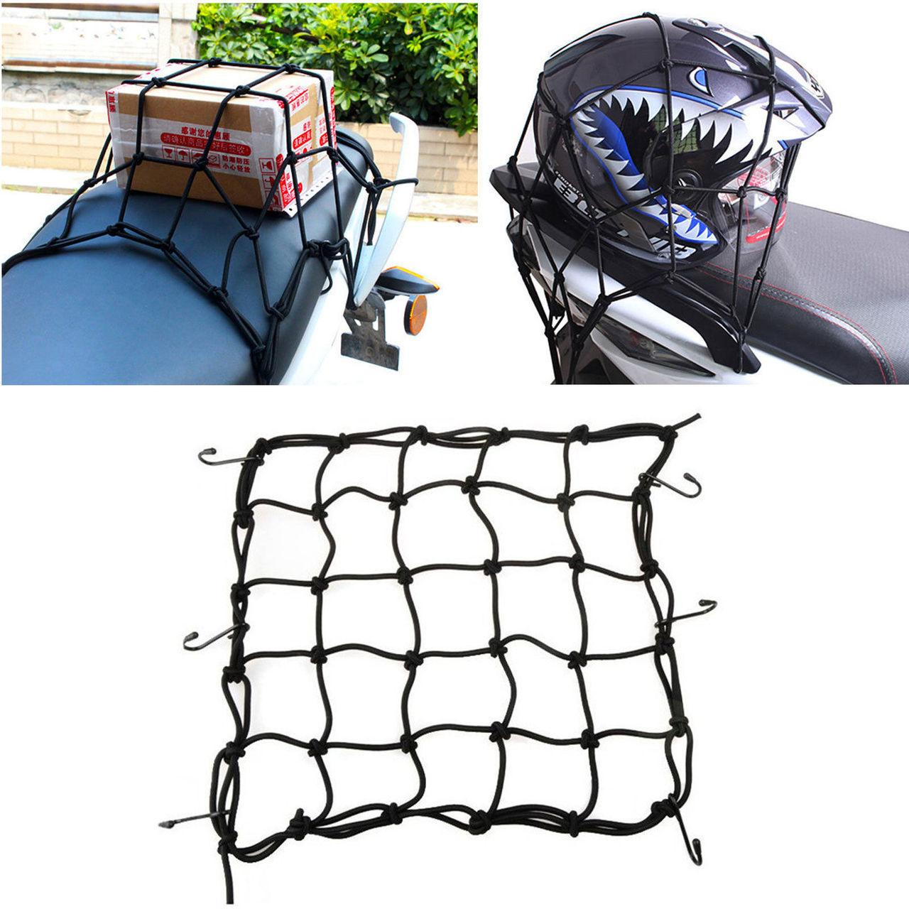 Motorcycle Bike Helmet & Luggage Tuck Net Elastic String Bag Cargo Cover