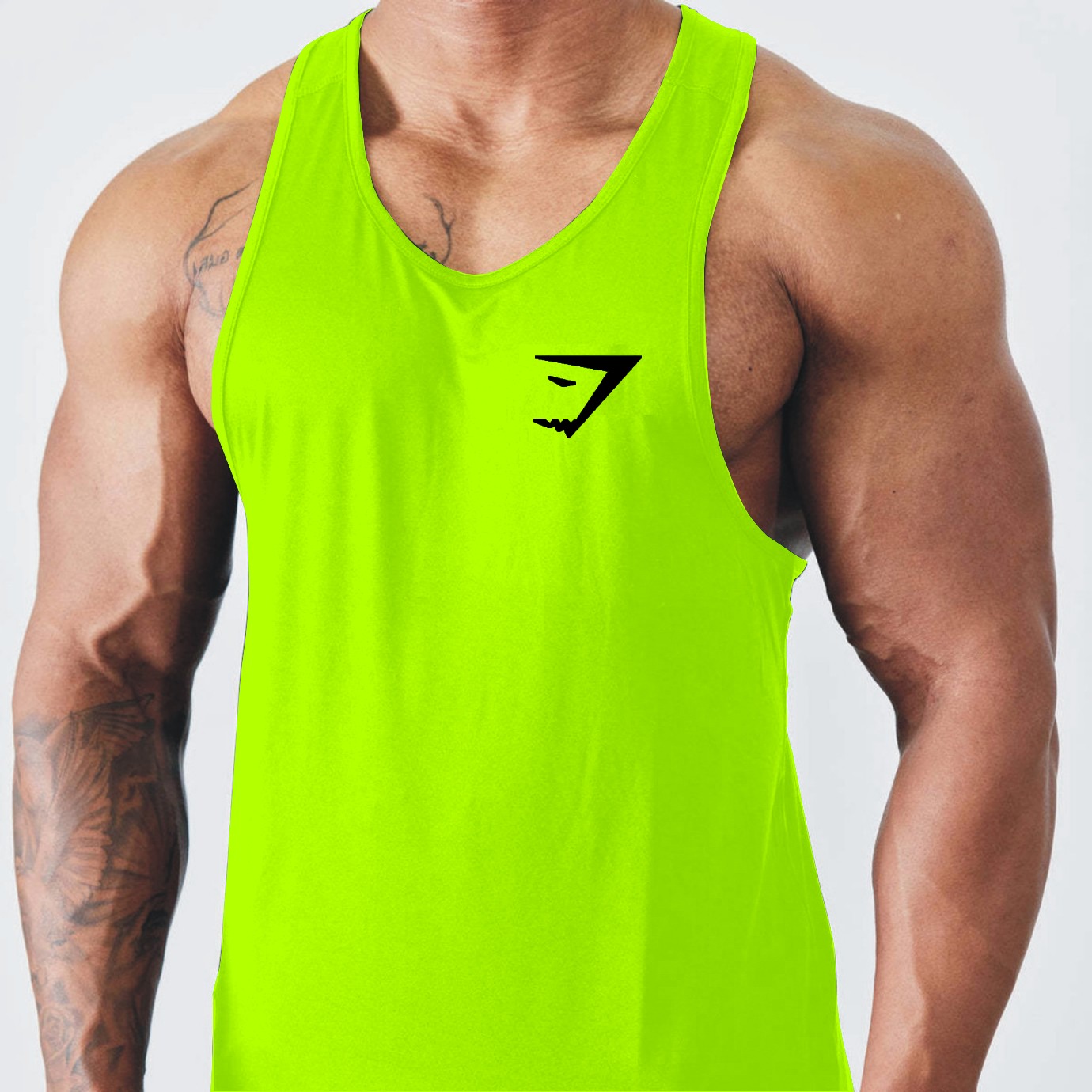 Cut Out Sleeveless t shirt Gym Stringer vest Workout Bodybuilding Tank Top Fitness