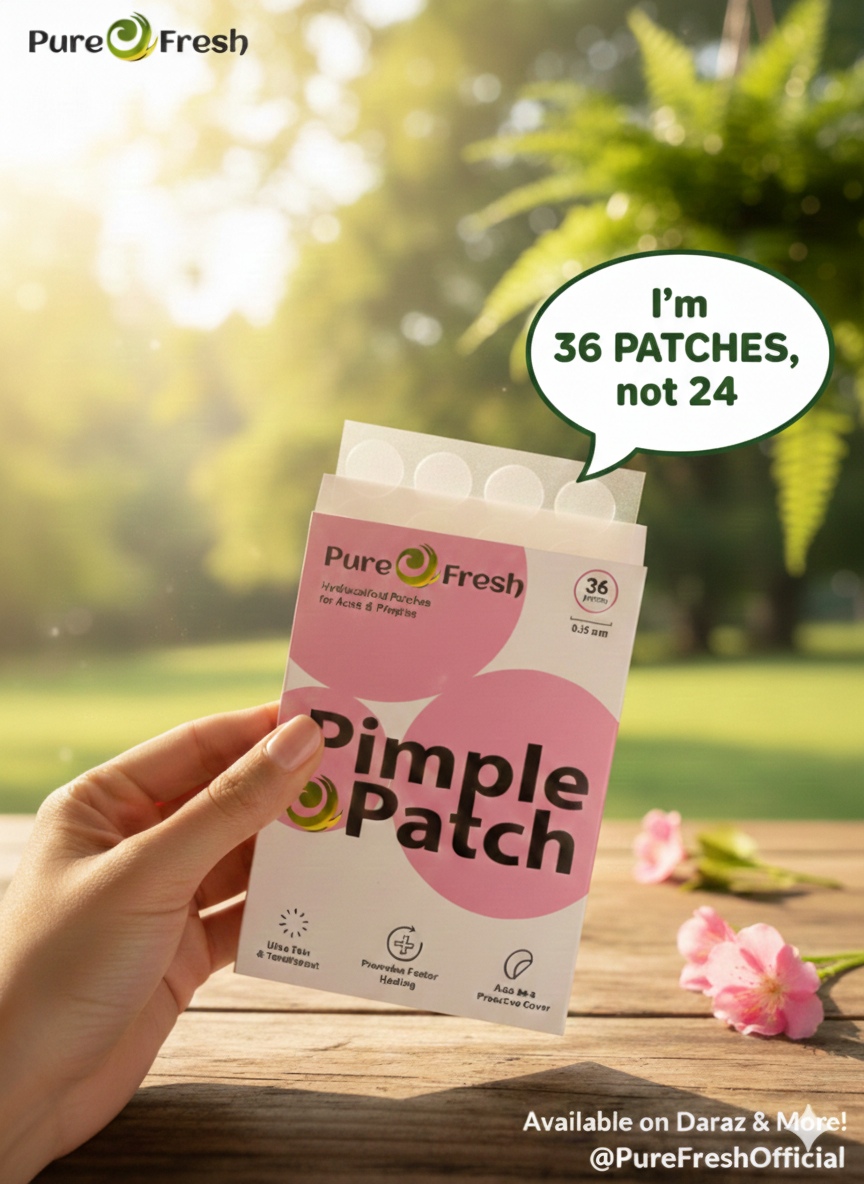 Pure O Fresh Pimple Patch (36 Patches) - New Travel Envelop Pack - Invisible Acne Spot Treatment & Healing Sticker