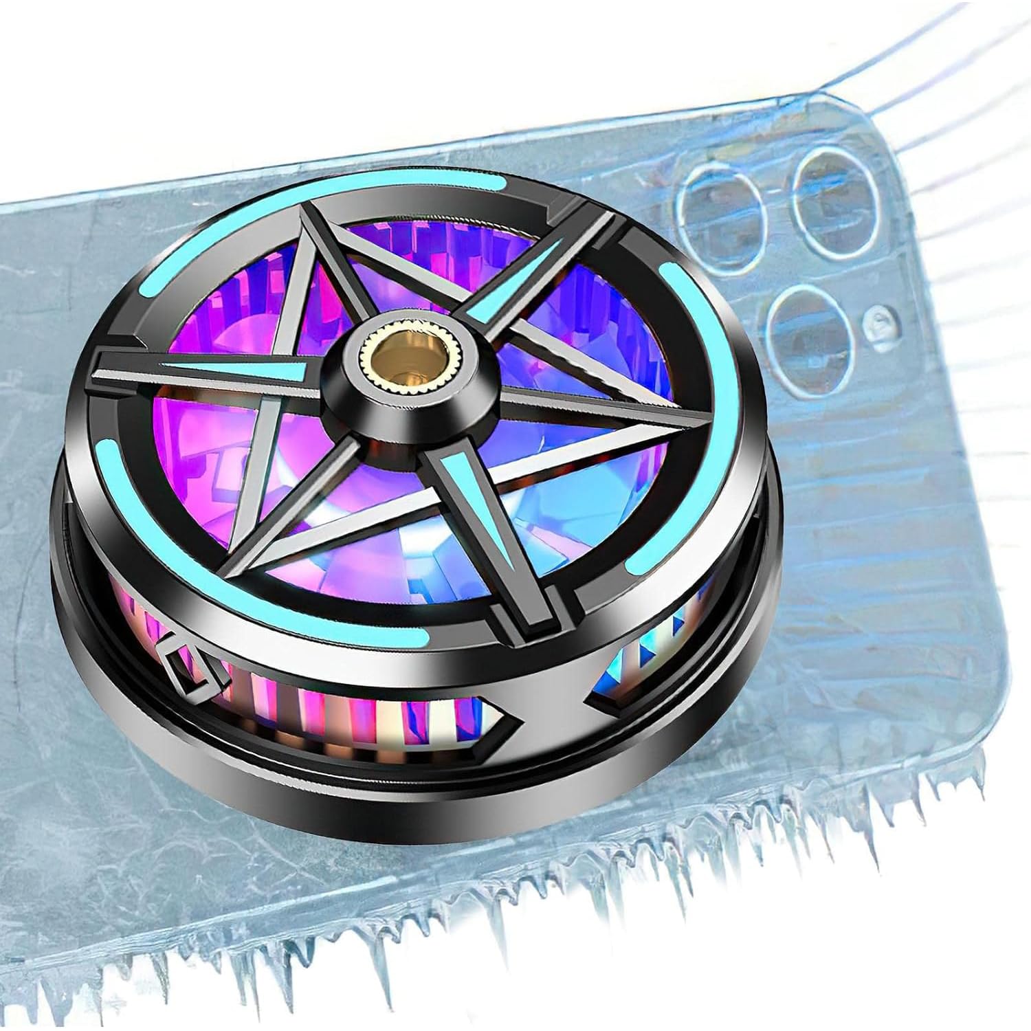 S6 Magnetic Semiconductor Phone Cooler Mobile Cooling Fan Phone Radiator Fan Portable Mobile Phone Cooling Fan Game Cooler For Tablet & Phones For PUBG Phone Cooler System Heat Sink Controller