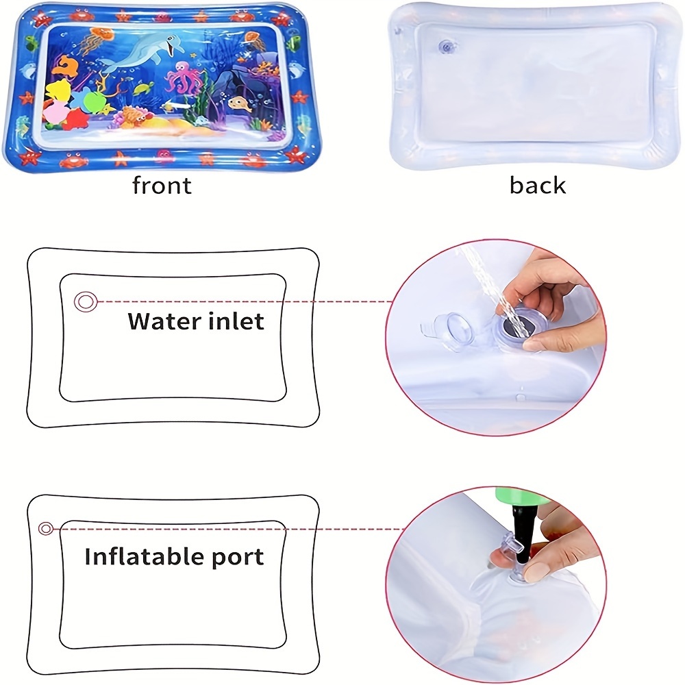 Premium Inflatable Crawling & Tumbling Water Play Mat for Babies – Sensory Game Mat with Floating Toys – Leak-Proof, Soft & Durable Baby Activity Mat for Tummy Time, Home & Travel Use