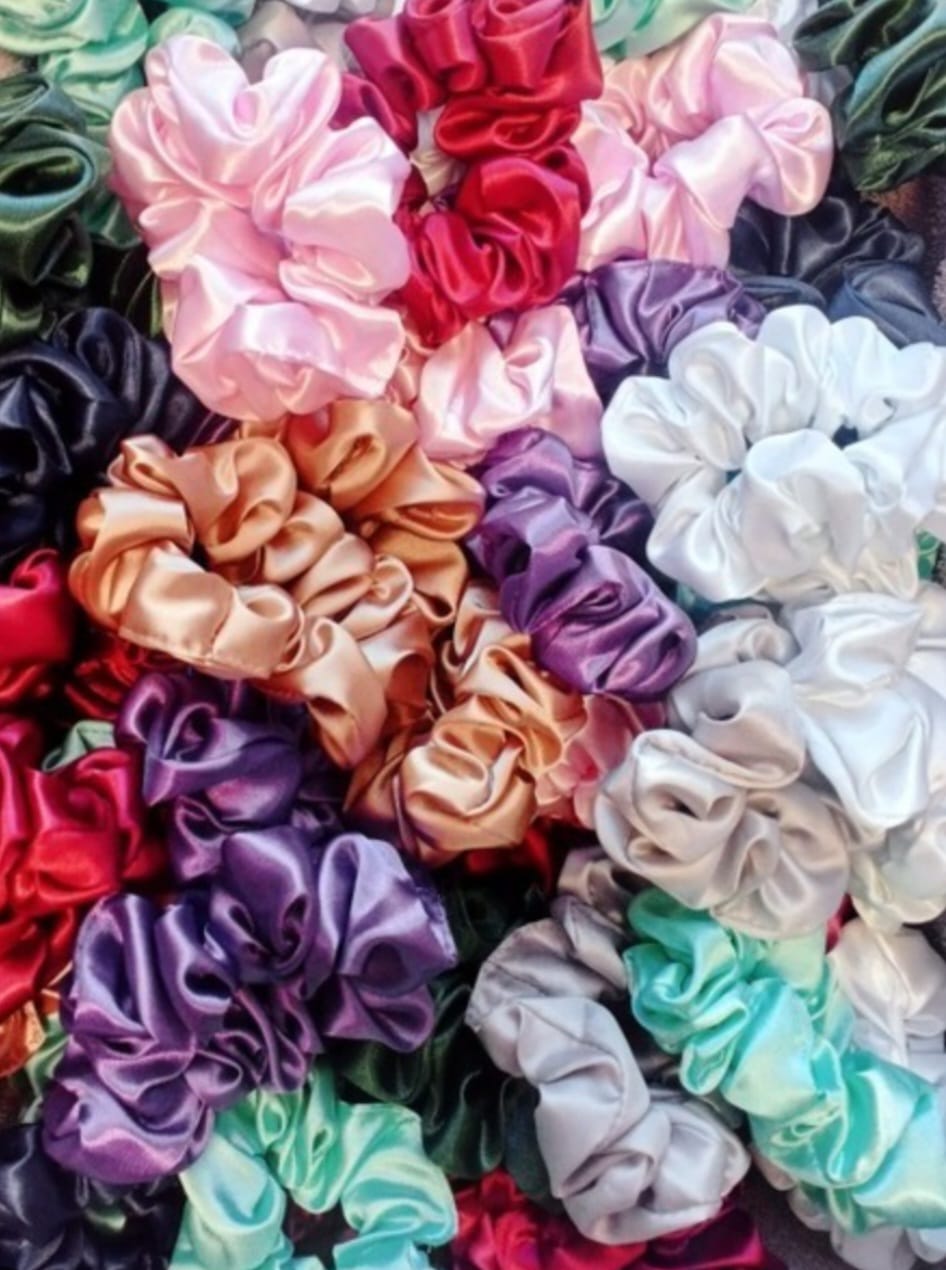 Scrunchies for girls hair High Quality Silk Pack of 5/10/15/20