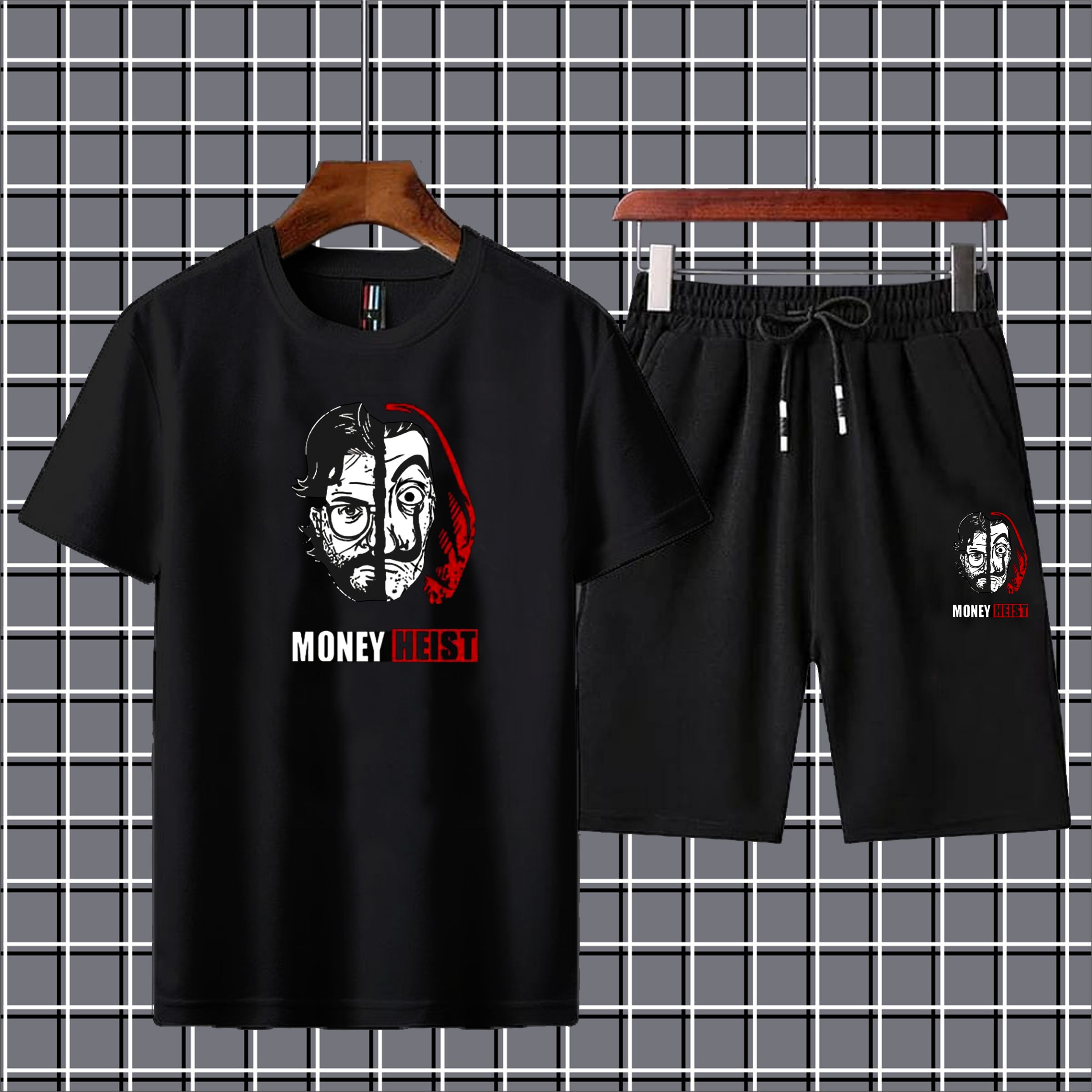 Money hesit printed Fabric T-Shirt & Short for Summer Elegant Suits Gym Track Suit T shirts shorts Casual Wear for Men/Girls/Women