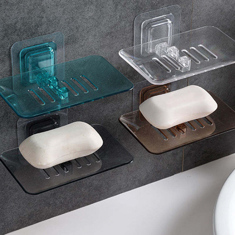 Soap Dish Holder Bathroom Wall Mounted Dishes, Box With Drainage