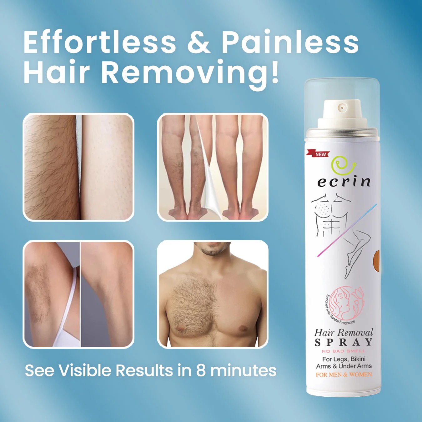 NEW Hair Removal Foaming Spray -Advance Formula with Refreshing Fragrance (200ml) - Hair Removal Spray
