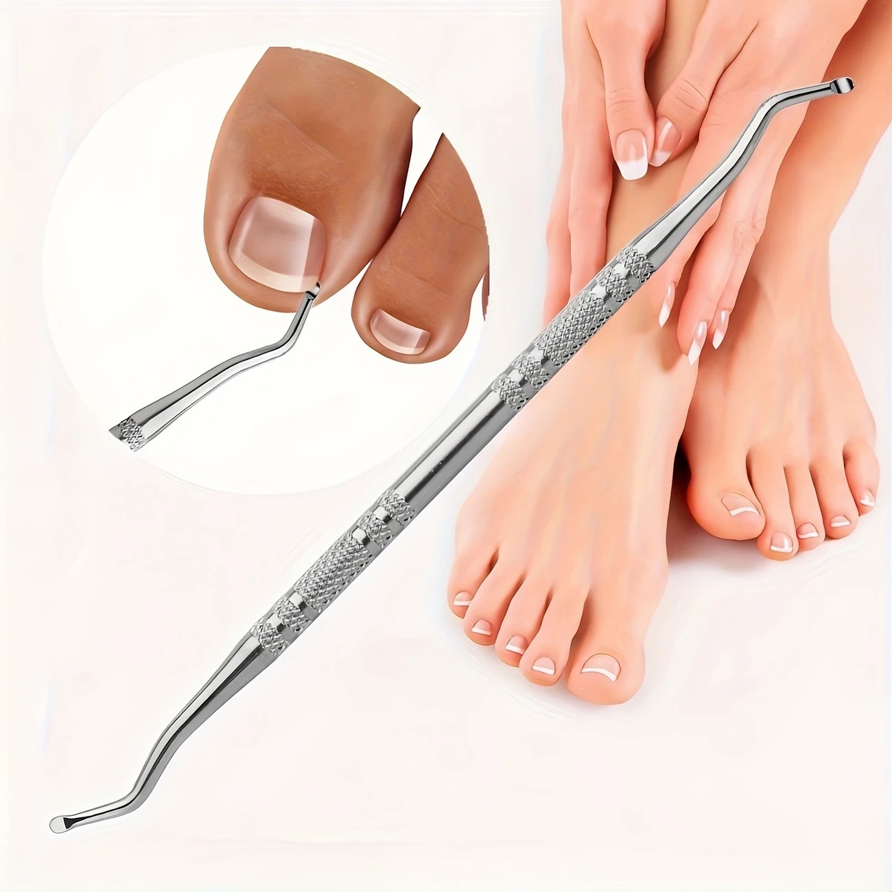 2 Pcs Stainless Steel Nail Drill Set – Professional Pedicure Kit with Cuticle Cleaner, Nail File & Toenail Lifter – Non-Slip, Comfortable Grip, Unscented- Pedicure Tools for Men & Women – Nail Care, Callus Removal & Cuticle Cleaning Kit