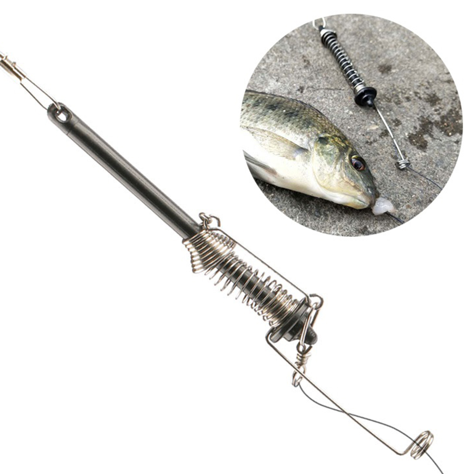 Automatic Spring Hook High Elasticity Spring Fishhook Bait Catch Ejection  Catapult