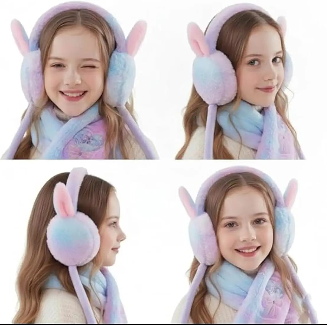 Winter Earmuffs for Kids - Soft Plush Bunny Ear Warmers with Moving Ears & Chu Chu Sound Faux Fur Warm Ear Muffs for Girls, Boys, Women & Cold Weather Protection