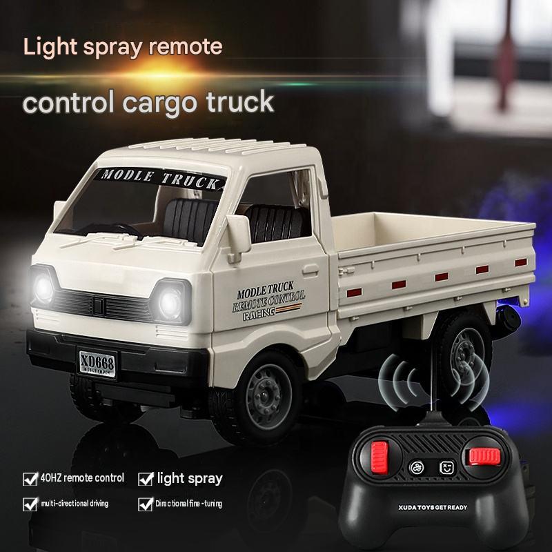KIDDO KASTLE - 1:24 RC Suzuki Pickup Cargo Truck | 2.4GHz Remote Control Off-Road Drift & Climbing Truck with Mist Spray, LED Lights & 5-Channel Rechargeable RC Vehicle for Kids | Blue & White Assorted Colors