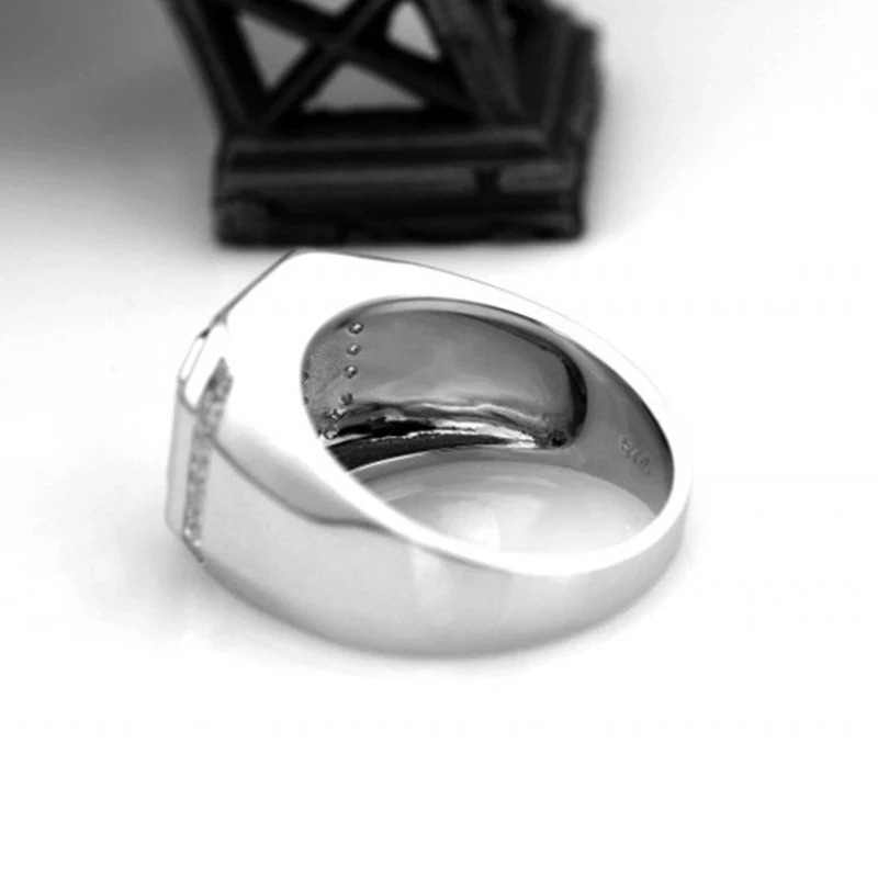 New Fashion Men Rings Blue Crystal Alloy Wedding Engagement For Men Ring Vintage Jewelry Knuckle Ring