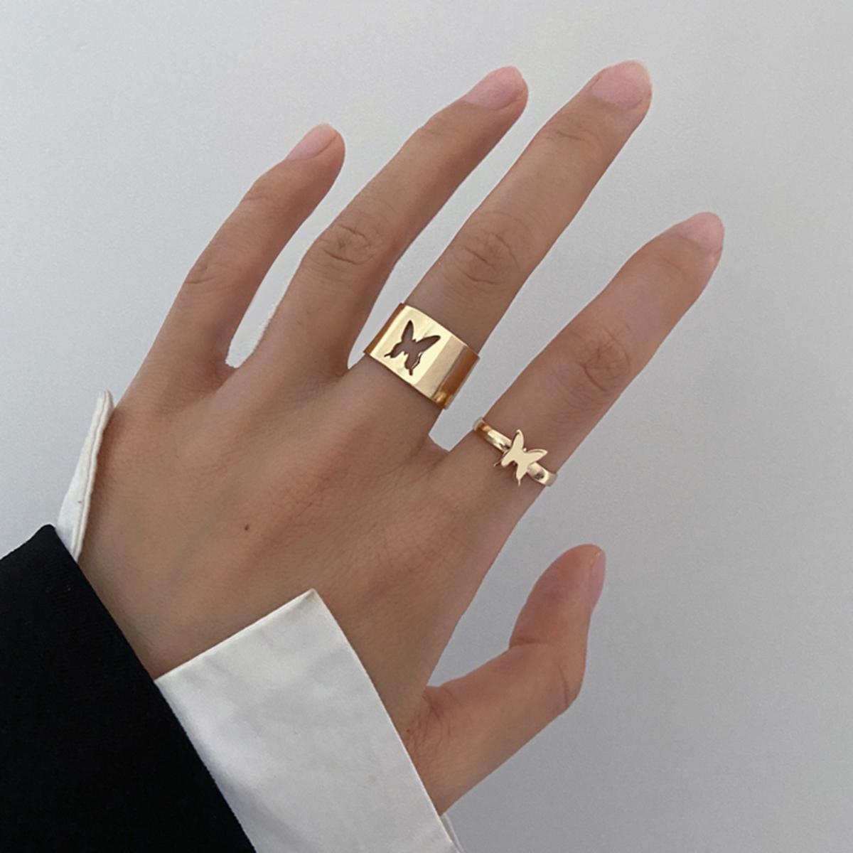 Trendy Butterfly Rings for Men & Women Adjustable Rings for Couples - Couples Ring