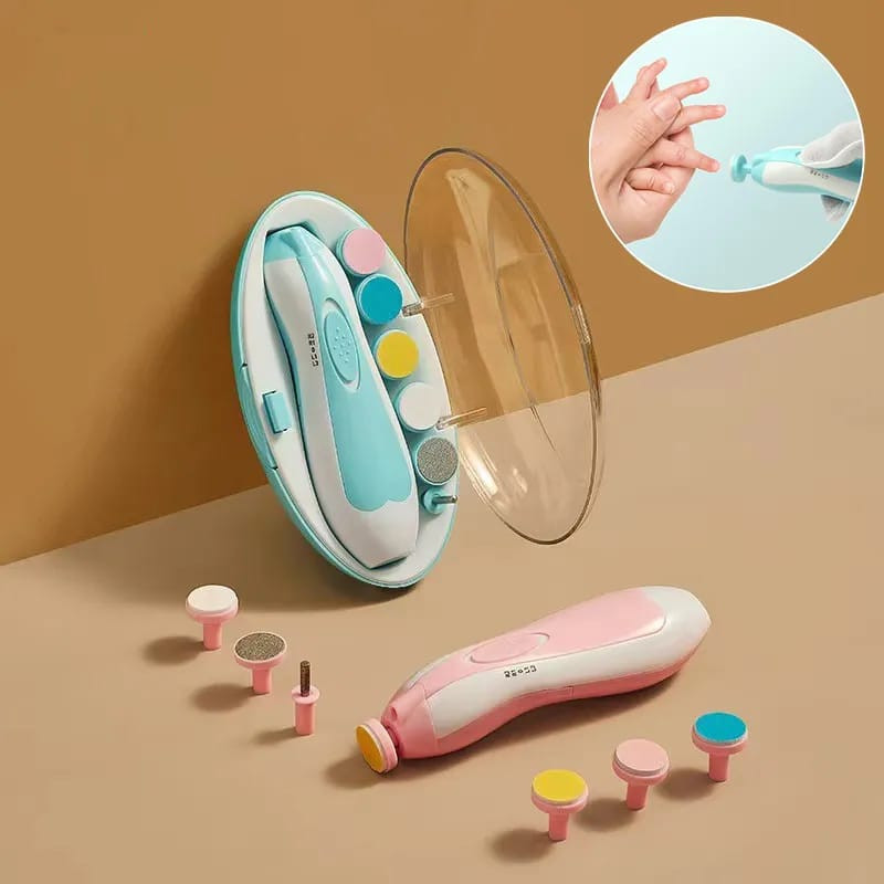 6 in 1 Baby Nail Trimmer Portable Electric Baby Manicure Pedicure Nail Clippers Infant Newborn Baby Nail Cutter with LED Light