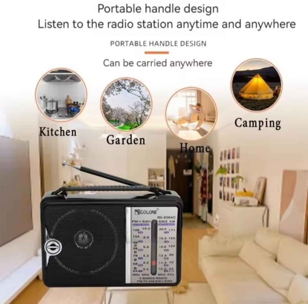 Portable FM/TV/AM/SW1/SW2 4 BAND High Sensitivity Radio