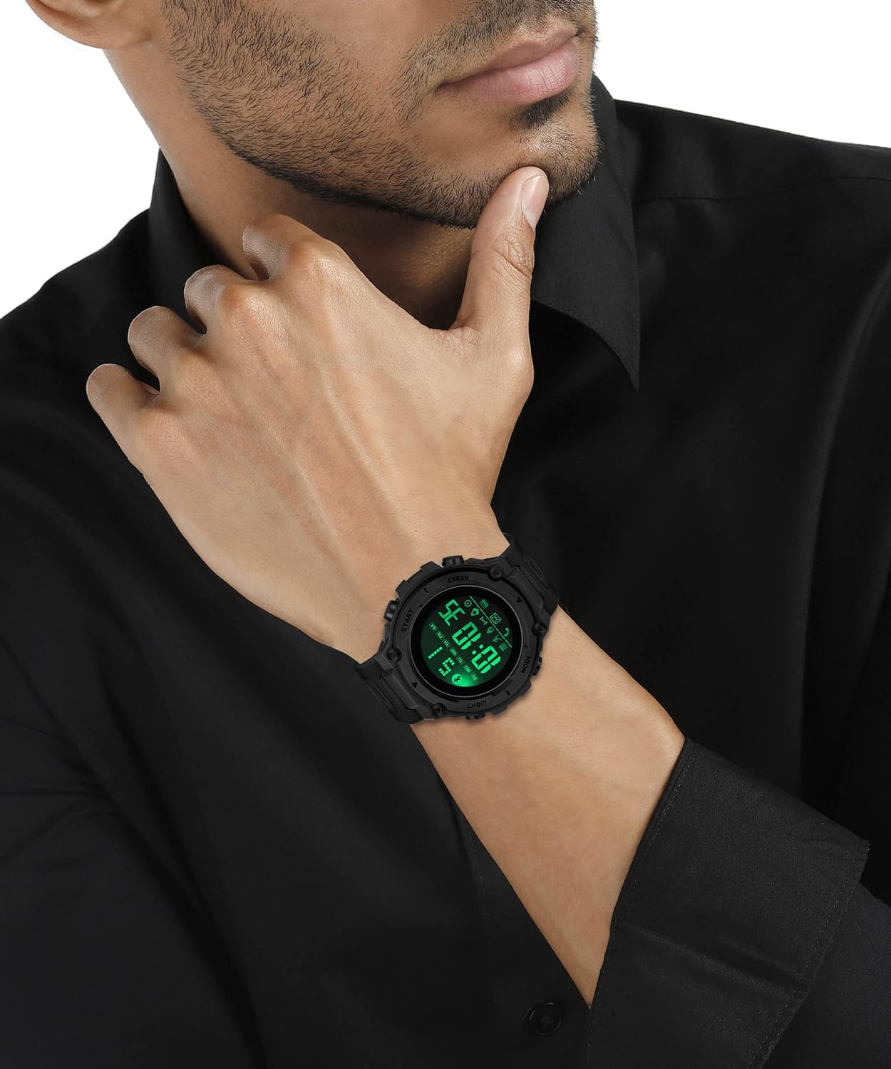 Men's Digital Sport Watches Waterproof Military Style LED Backlight Rubber Strap Big Numbers Display Digital Watch For Men