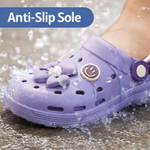 Deluxe Girls Fashion Clogs with Charm Embellishments - Casual Closed Toe Summer Collection 2025