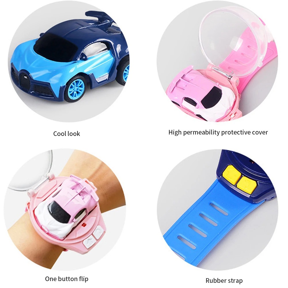 Mini Remote Control Car Watch for Kids, Wristwatch, Electric Toy, Rechargeable, Racing Car, Boys and Girls, Gift, Cartoon