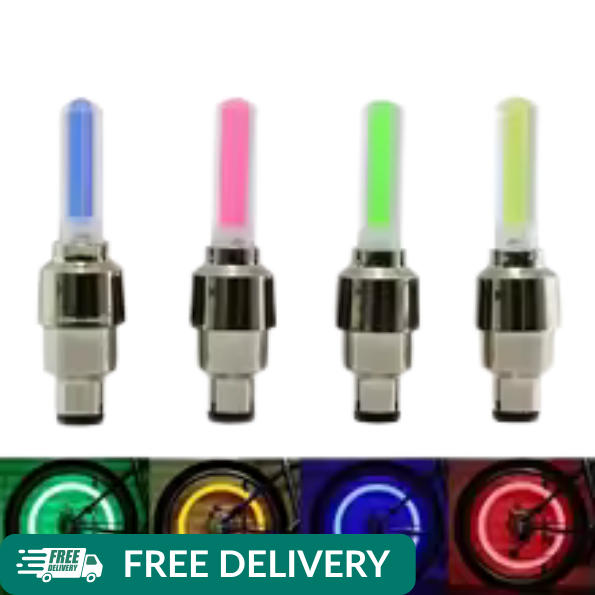 2Pcs Motion Activated Glow Bike Flashlight Car Motorcycle Tire Valve Caps Wheel Light Amazing Fantastic Bicycle Accessory LEDs