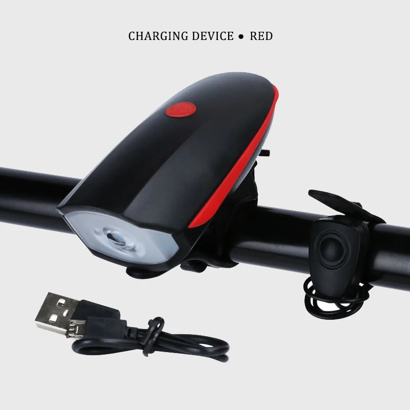 Bicycle Horn And Light Rechargable light With horn For Bicycle Electric MTB Bicycle Light  Cycling Waterproof bike headlight USB Rechargeable Flashlight Luces Para