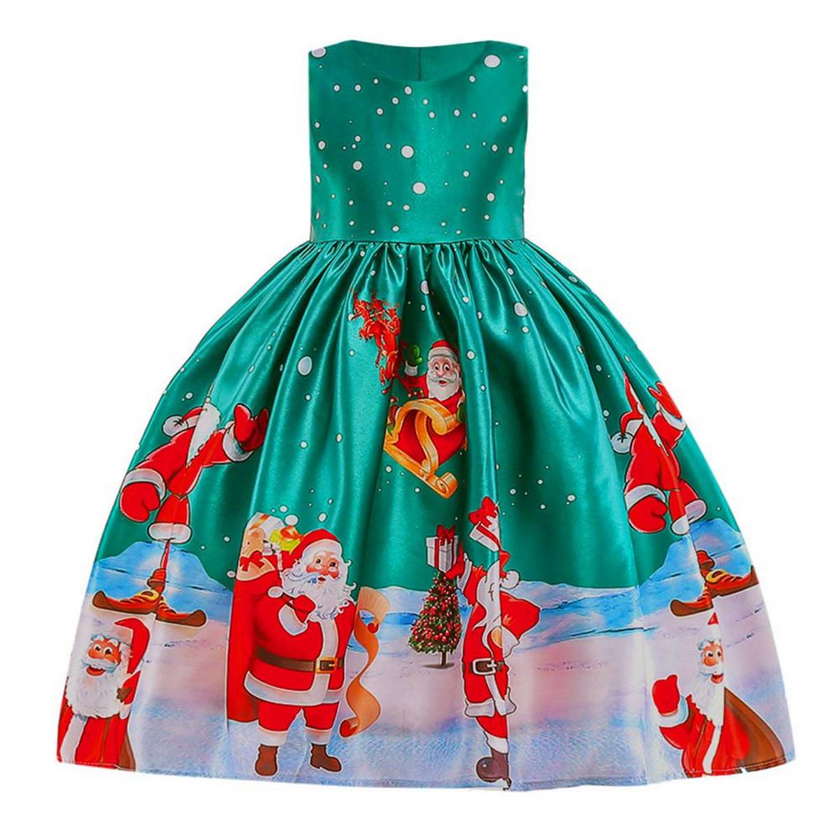 santa print dress