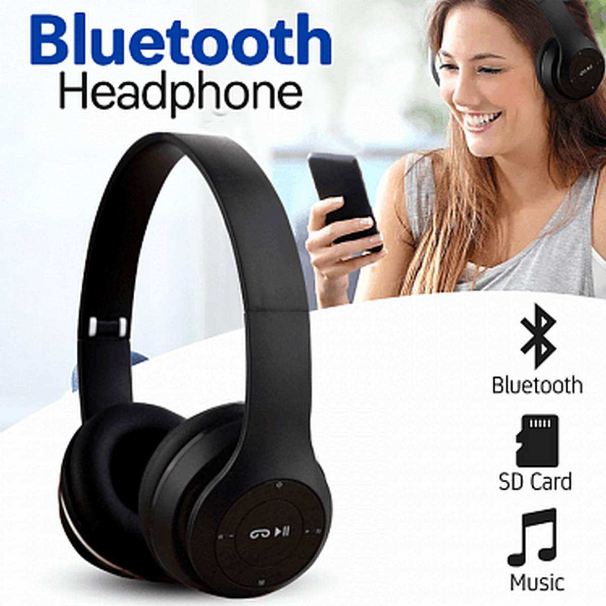 New P47 Wireless Headphones Bluetooth Stereo Head phones Foldable Headset with Mic Wireless Built-in Mic compaible for all Android Devices and PC