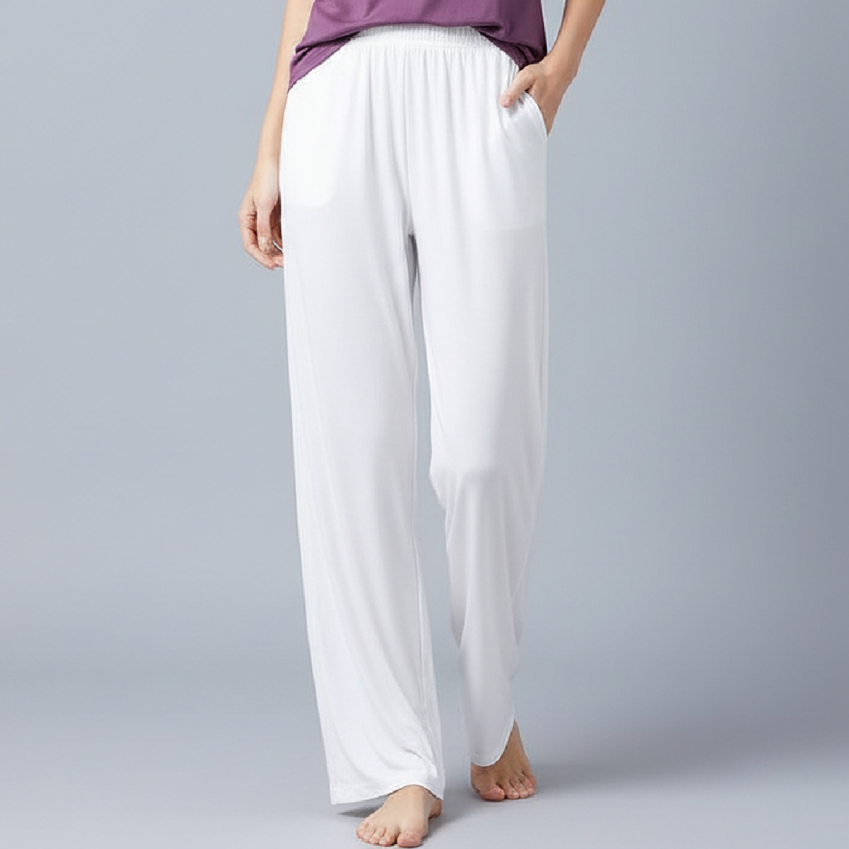 NN Luxury Pack of 3 Palazzo Pants – Adult Size S to XL & kids Size 24 to 34 Length Comfortable & Elegant Nightwear Trousers, Flowy Lounge Flippers for Women’s Relaxation & Home Wear