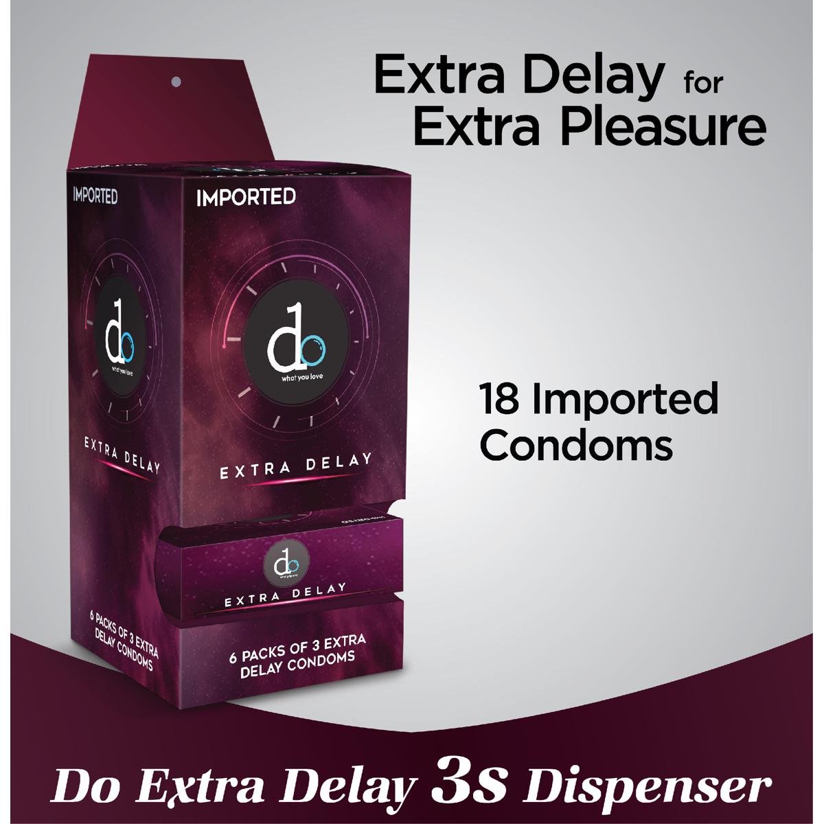 DO Extra Delay Condom Dispenser - Pack of 3 - 18 Pieces (6 x 3's)