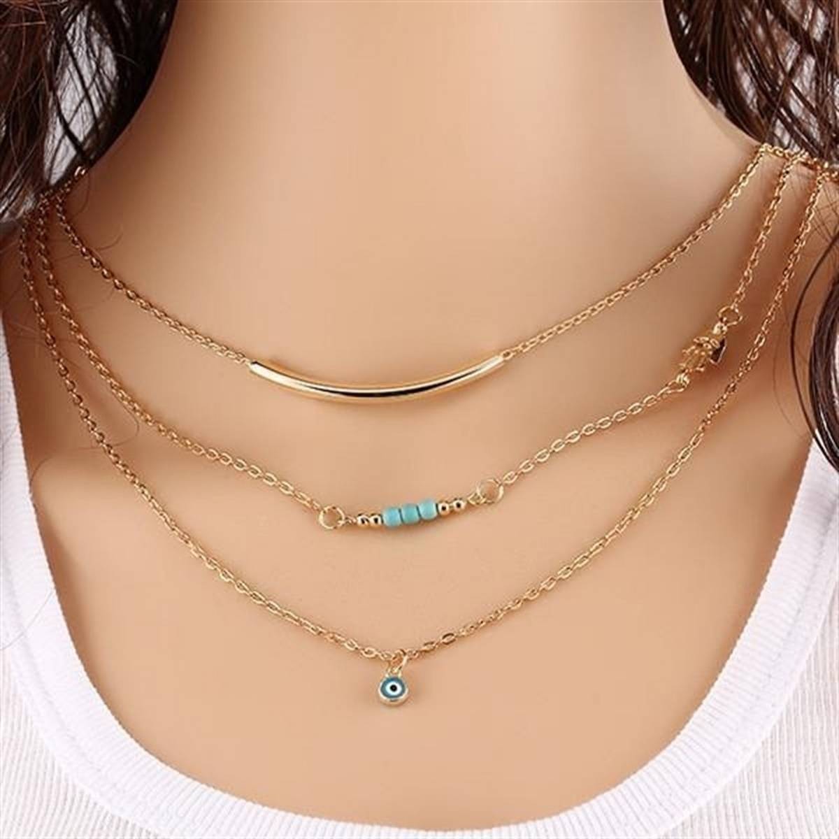 Fashion Necklace Stack Chain 