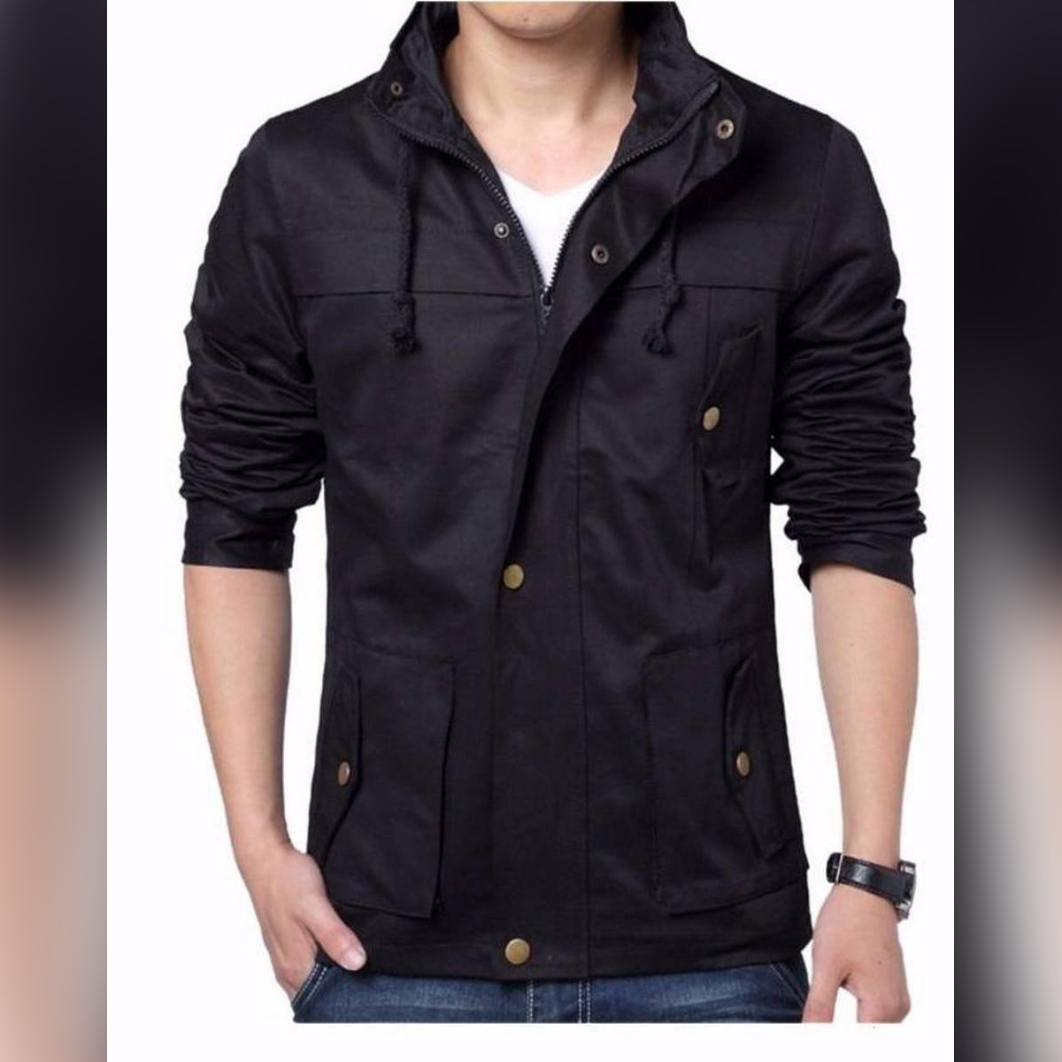 black cargo jacket