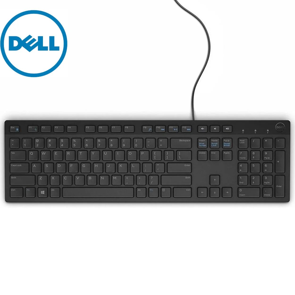 D-e-l-l Multimedia Ultra Slim Keyboard KB216 Smooth Keys, Slim Design PC and Laptop For Home and Office Use