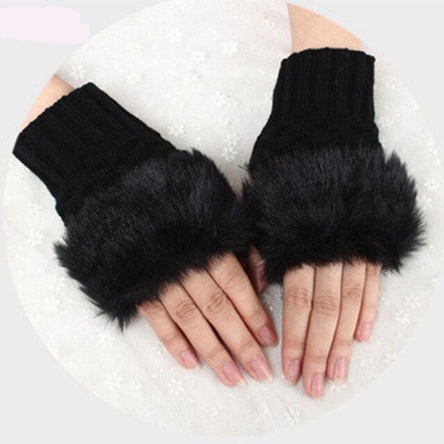 Fancy Winter Women Gloves Knitting Wool Keep Warm Short Mitten Fingerless Lady Girl Half Finger Glove