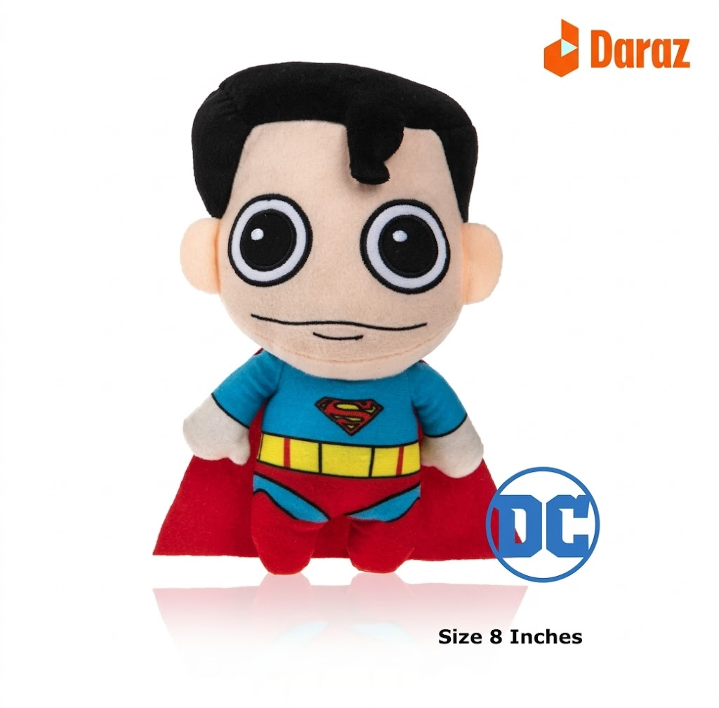 DC Superman Plush Toy 20cm | Superhero Soft Cuddly Stuffed Doll for Kids | Collectible Cartoon Plush Gift