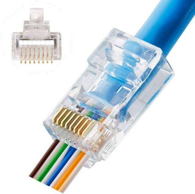 Rj45 Pass Through Modular Plug Network Cable Connector 20 pcs