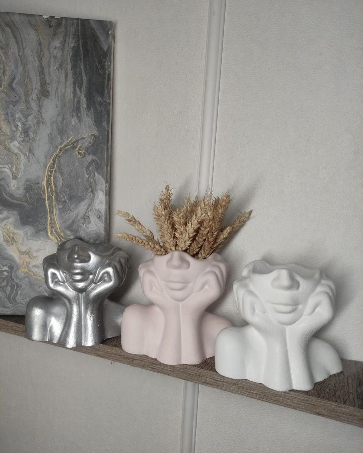 Small Face Sculpture Vase Modern Home Decor