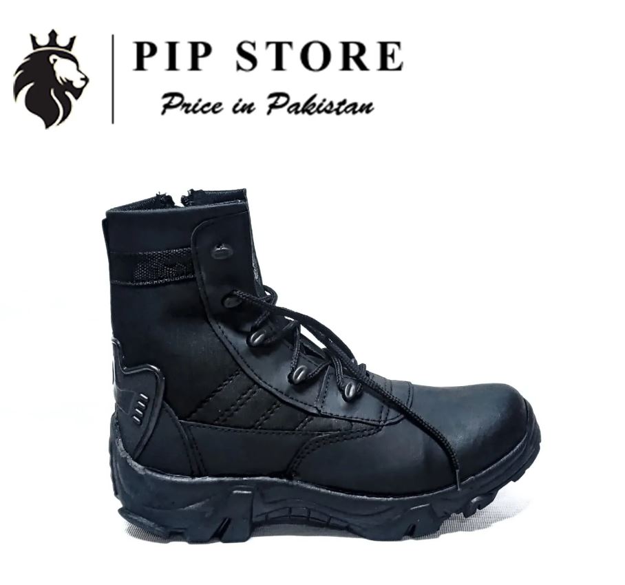 Long Zipper High Ankle Army Shoes