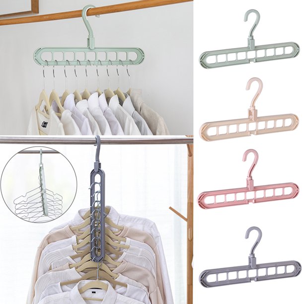 Magic Space Saving Clothes Hangers Multifunctional Smart Closet Organizer  Premium Wardrobe Clothing Cascading Hanger 9 Slots, Innovative Design for  Heavy Clothe…