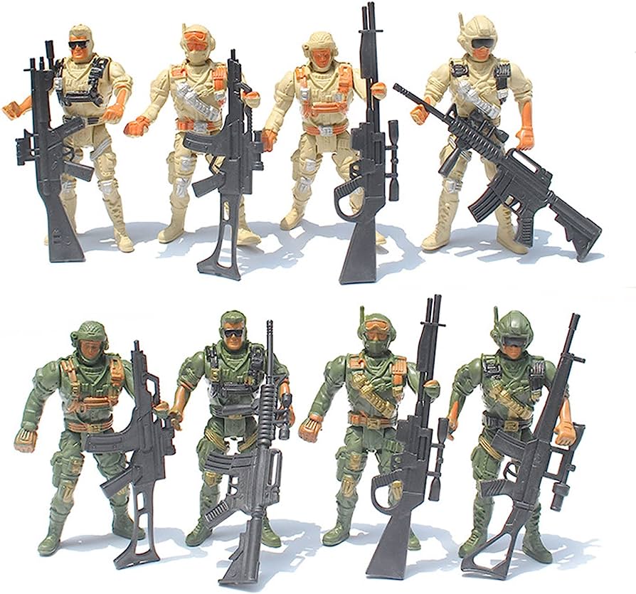Military Force Action Figure Toys Set - Army Man Soldier War Toy For Kids Boys Girls - Soldiers