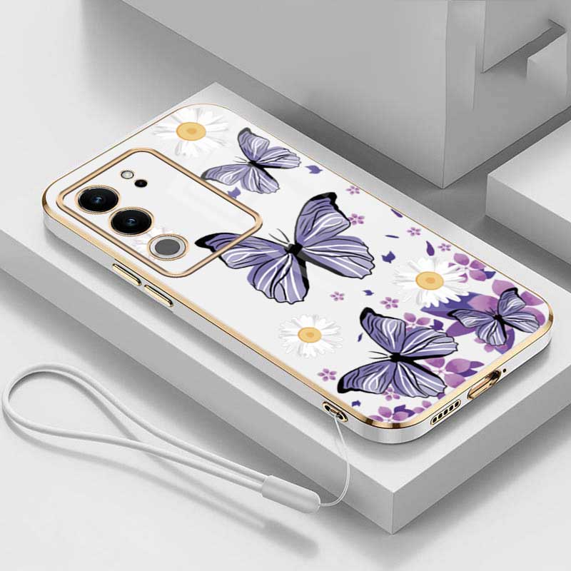 NEINEI Cover per Vivo V23 5G,Custodia Design Semplice Ultra Sottile Placcatura TPU,Colori Luminosi Specchio Silicone Antiurto Custodie Case Cover,Nero