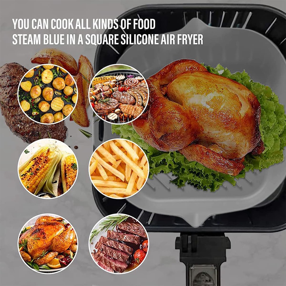 Air Fryer Silicone Liner Pot with Divider for 3.6 QT - 6.8 QT, Reusable