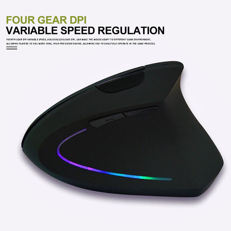 New Wireless Vertical Gaming Mouse Optical Ergonomic Mice 1600DPI Gamer
