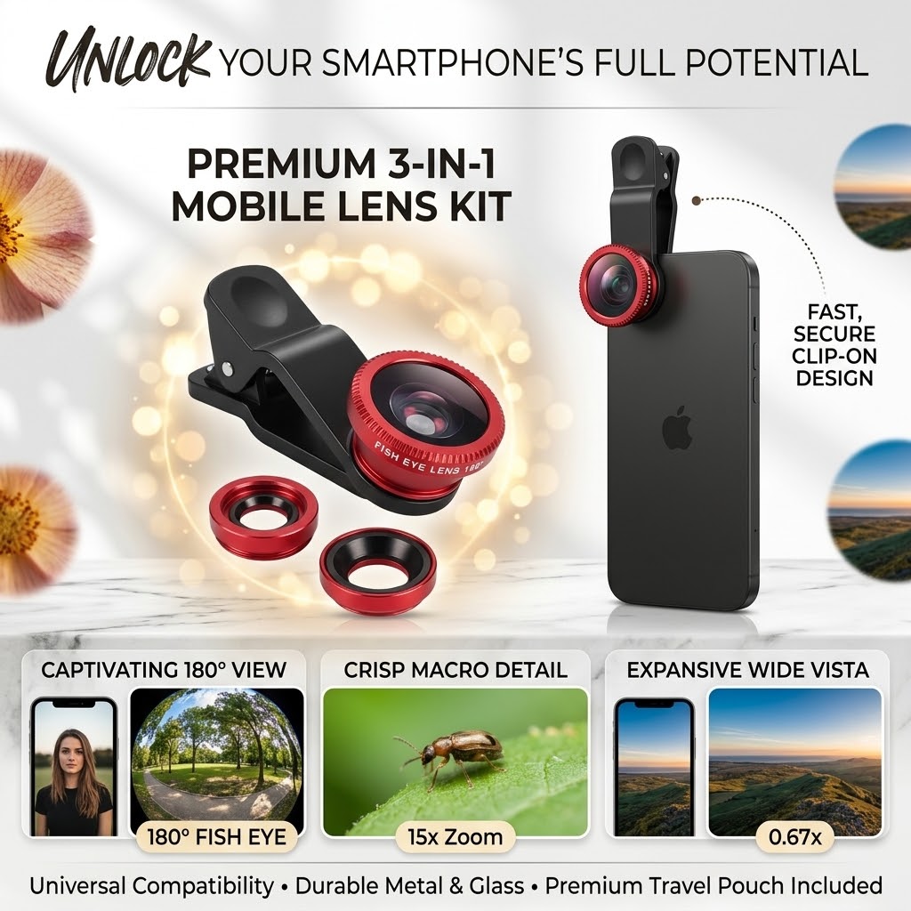 New 2023 Lens 3X 1 Zoom Telephoto Lens HD Monocular Telescope Lens for All mobile phone