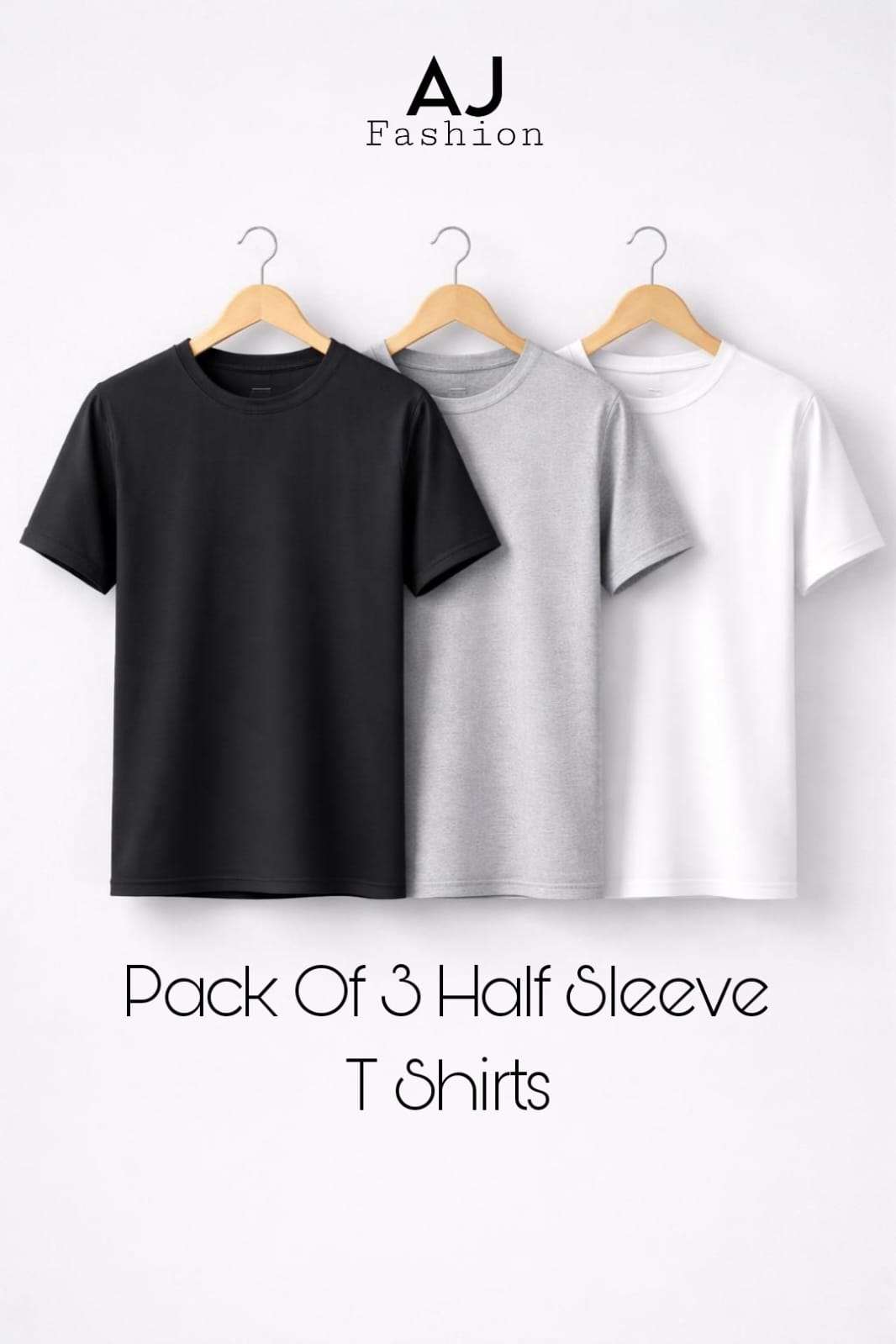 AJ Fashion | Pack Of 3 T shits | Half Sleeve | Casual Wear | For Men And Boys