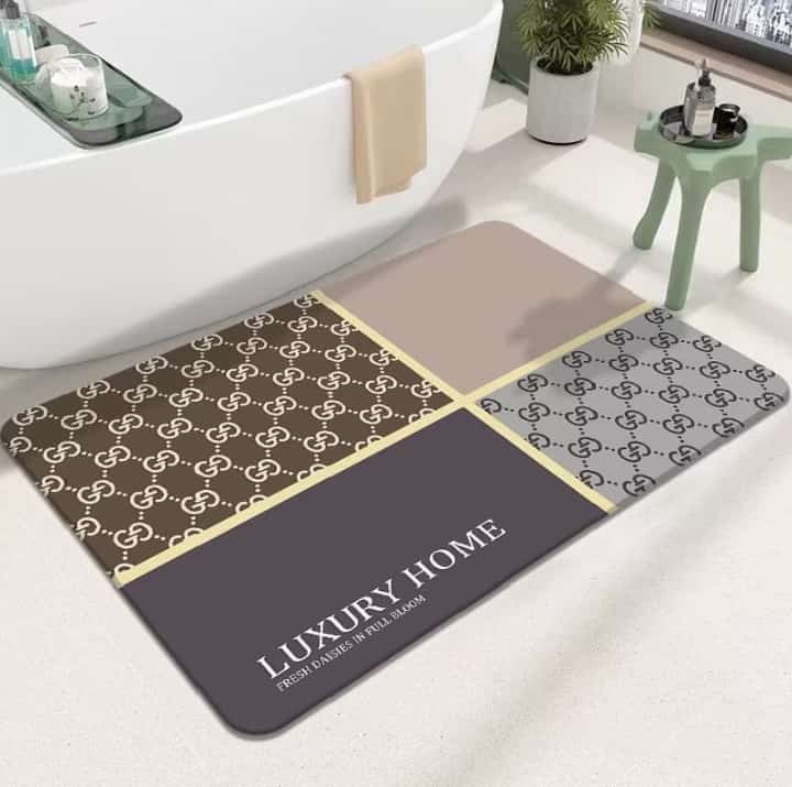 Bath Mat Water Absorbent Non-Slip, Water Absorbent Bath Carpet for ...