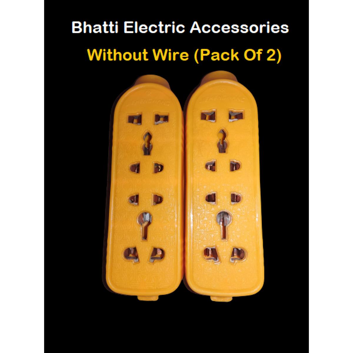 Bhatti Electric Accessories - (Pack of 2) 4Port Extension Board - Yellow