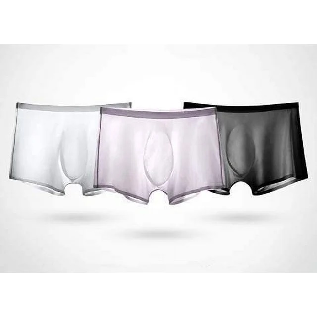 1pc Graphene antibacterial men's underwear ice silk seamless summer thin boxer shorts men's breathable boxer shorts  JIYACHIC